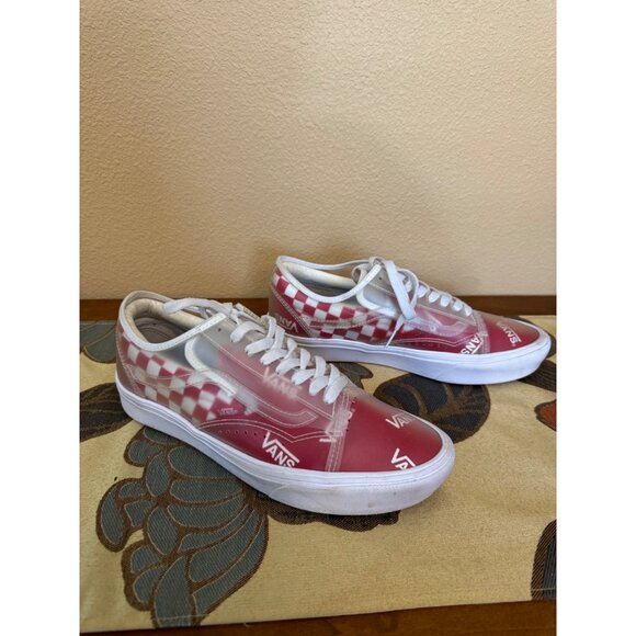 Vans  Comfy Cush Slip Skool Clear Red Checkerboard Sneakers Size 8 Mens - Picture 2 of 9